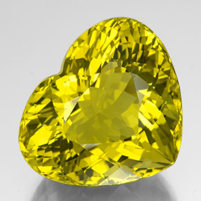Quartzo Limão Natural 127.15ct, Formato de coração, VVS