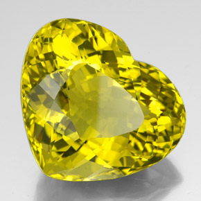 Quartzo Limão Natural 127.15ct, Formato de coração, VVS