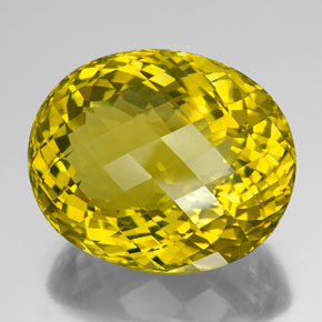 Quartzo amarelo natural 142,90ct, corte oval, IF