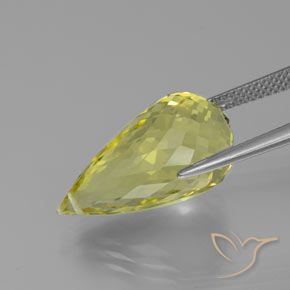 Quartzo Luz amarela Natural 12.58ct, Briolette, VVS
