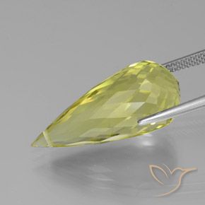 Quartzo Luz amarela Natural 17.36ct, Briolette, VS