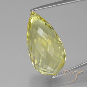 34.21ct Natural Amarelo Abacaxi Claro Quartzo, Briolette, VVS