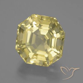 Quartzo Amarelo claro Natural 13.34ct, Corte Octógono / Esmeralda, VVS