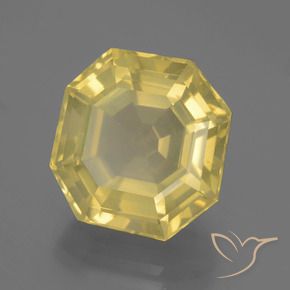 Quartzo Amarelo Dourado Claro Natural 13.48ct, Corte Octógono / Esmeralda, VVS-VS