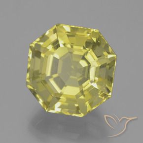 Quartzo Amarelo claro Natural 12.65ct, Corte Octógono / Esmeralda, VVS