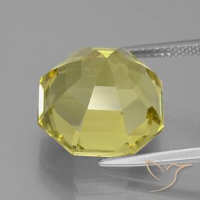 Quartzo Amarelo claro Natural 12.65ct, Corte Octógono / Esmeralda, VVS