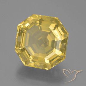 Quartzo Luz amarela Natural 13.50ct, Corte Octógono / Esmeralda, VVS-VS