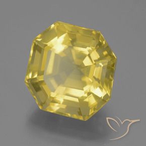 Quartzo Luz amarela Natural 14.80ct, Corte Octógono / Esmeralda, VVS-VS