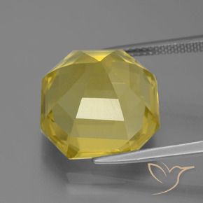 Quartzo Luz amarela Natural 14.80ct, Corte Octógono / Esmeralda, VVS-VS