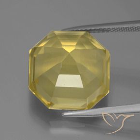 Quartzo Luz amarela Natural 13.51ct, Corte Octógono / Esmeralda, VVS-VS