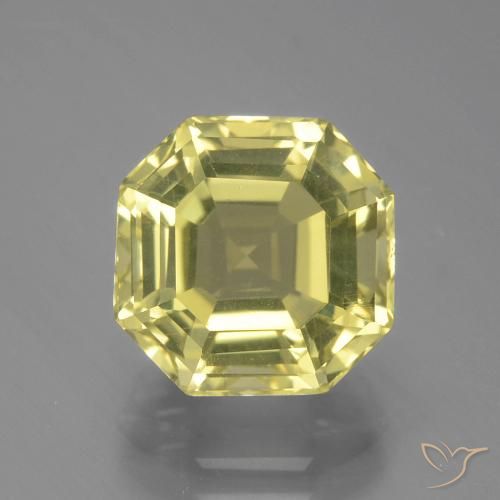 4.93ct Natural Amarelo claro Quartzo, Corte Esmeralda, VVS-VS