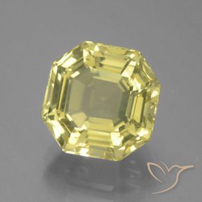 Quartzo Amarelo claro Natural 4.93ct, Corte Octógono / Esmeralda, VVS-VS