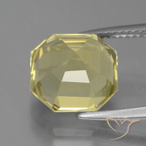 Quartzo Amarelo claro Natural 4.93ct, Corte Octógono / Esmeralda, VVS-VS