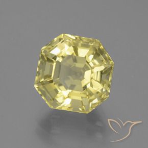 Quartzo Amarelo claro Natural 3.94ct, Corte Octógono / Esmeralda, VVS-VS