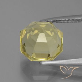 Quartzo Amarelo claro Natural 3.94ct, Corte Octógono / Esmeralda, VVS-VS