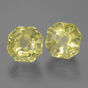 Pedras preciosas de quartzo amarelo natural de  ct, corte esmeralda, VVS-VS