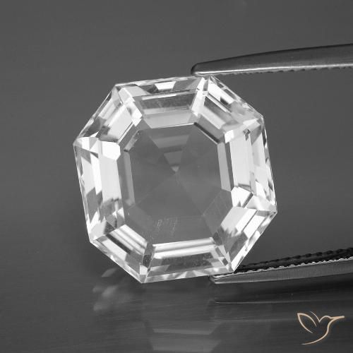 13.13ct Natural Branco claro Quartzo, Corte Esmeralda, VVS-VS