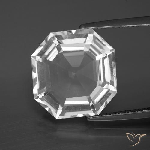 11.84ct Natural Branco claro Quartzo, Corte Esmeralda, VVS