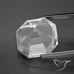 Quartzo Branco claro Natural 13.29ct, Corte Octógono / Esmeralda, VVS-VS