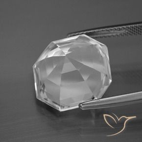 Quartzo Branco claro Natural 11.90ct, Corte Octógono / Esmeralda, VVS
