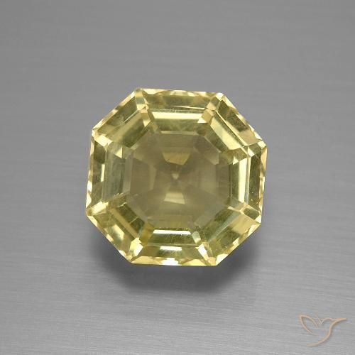 5.02ct Natural Amarelo claro Quartzo, Corte Esmeralda, VS