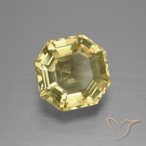 Quartzo Amarelo claro Natural 5.02ct, Corte Octógono / Esmeralda, VS