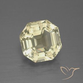 Quartzo Amarelo claro Natural 5.08ct, Corte Octógono / Esmeralda, VVS-VS