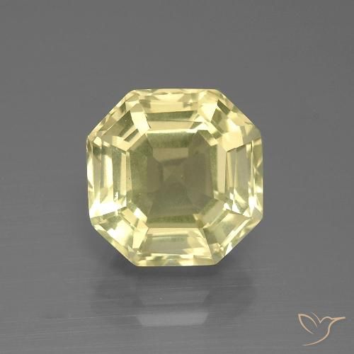 5.27ct Natural Amarelo claro Quartzo, Corte Esmeralda, VVS-VS
