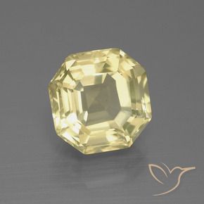 Quartzo Amarelo claro Natural 5.27ct, Corte Octógono / Esmeralda, VVS-VS