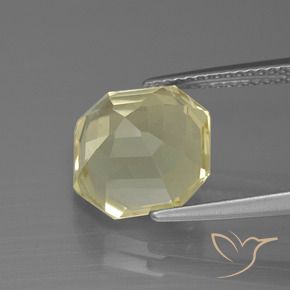 Quartzo Amarelo claro Natural 5.27ct, Corte Octógono / Esmeralda, VVS-VS