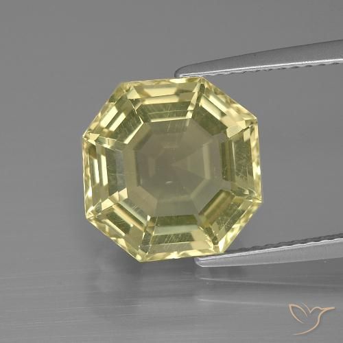 5.60ct Natural Lagoa Amarela Quartzo, Corte Esmeralda, VVS-VS
