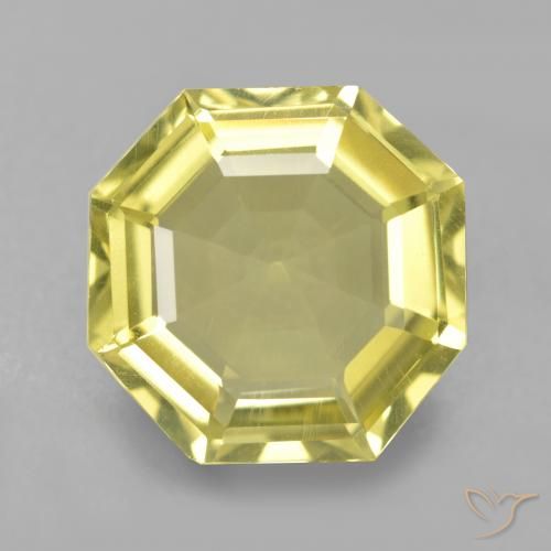 Quartzo Amarelo claro médio Natural 5.01ct, Corte Octógono / Esmeralda, VS