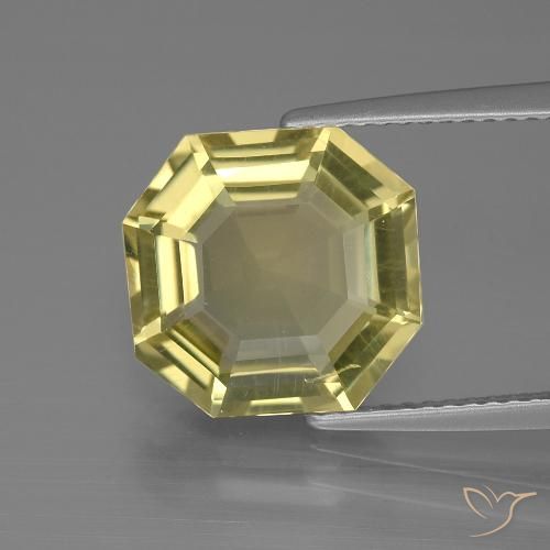 5.56ct Natural Luz amarela Quartzo, Corte Esmeralda, VS