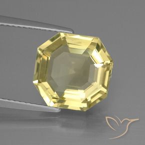 Quartzo Luz amarela Natural 5.56ct, Corte Octógono / Esmeralda, VS