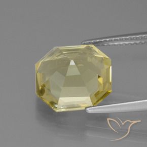 Quartzo Luz amarela Natural 5.56ct, Corte Octógono / Esmeralda, VS