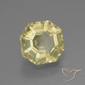 Quartzo Amarelo claro Natural 5.28ct, Corte Octógono / Esmeralda, VVS-VS