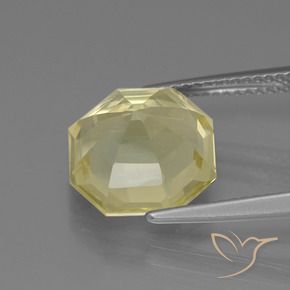 Quartzo Amarelo claro Natural 5.28ct, Corte Octógono / Esmeralda, VVS-VS