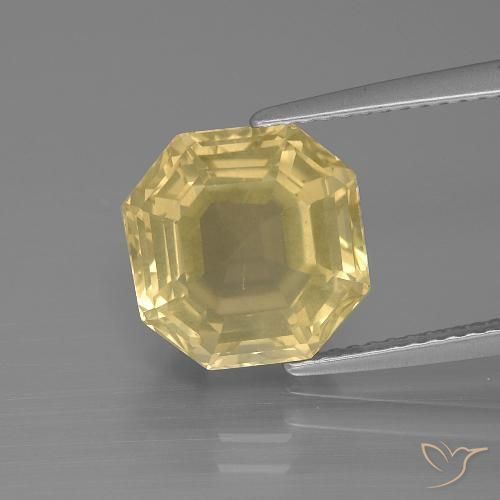 5.31ct Natural amarelo quente Quartzo, Corte Esmeralda, VS