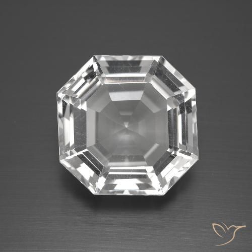 12.93ct Natural Branco claro Quartzo, Corte Esmeralda, VVS