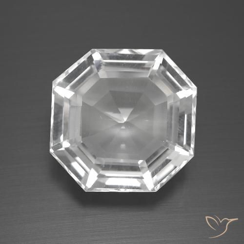 12.29ct Natural Branco claro Quartzo, Corte Esmeralda, VVS-VS