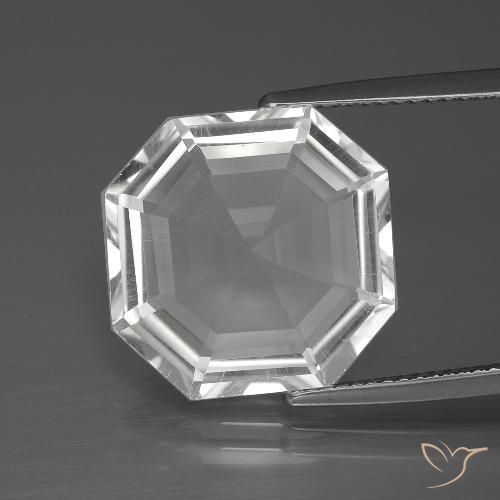 10.45ct Natural Branco claro Quartzo, Corte Esmeralda, VVS