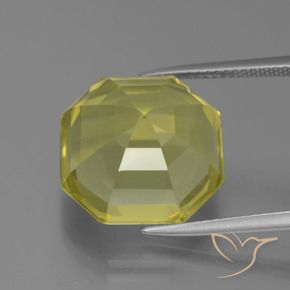 Quartzo Amarelo claro Natural 14.91ct, Corte Octógono / Esmeralda, VVS-VS
