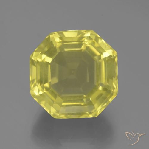 17.33ct Natural Luz amarela Quartzo, Corte Esmeralda, VVS-VS