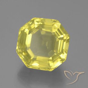 Quartzo Luz amarela Natural 17.33ct, Corte Octógono / Esmeralda, VVS-VS