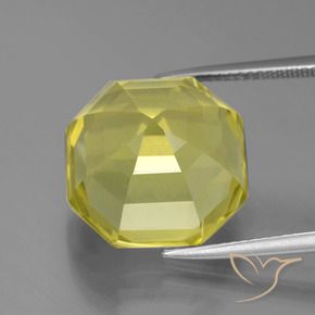 Quartzo Luz amarela Natural 17.33ct, Corte Octógono / Esmeralda, VVS-VS