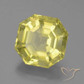Quartzo Amarelo claro médio Natural 16.31ct, Corte Octógono / Esmeralda, VVS