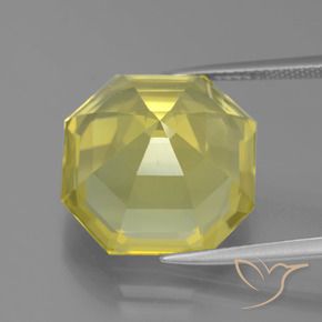 Quartzo Amarelo claro médio Natural 16.31ct, Corte Octógono / Esmeralda, VVS