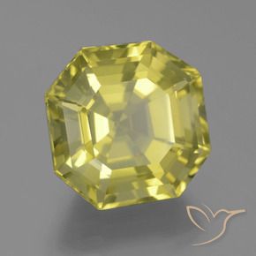 Quartzo Amarelo claro médio Natural 19.27ct, Corte Octógono / Esmeralda, VVS