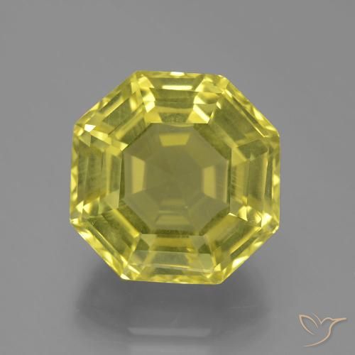 Quartzo Amarelo Abacaxi Natural 15.85ct, Corte Esmeralda, VVS