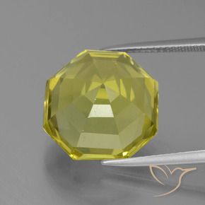 Quartzo Amarelo Abacaxi Natural 15.85ct, Corte Esmeralda, VVS
